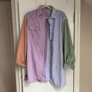 Nasty Gal corduroy shacket dress, size 6